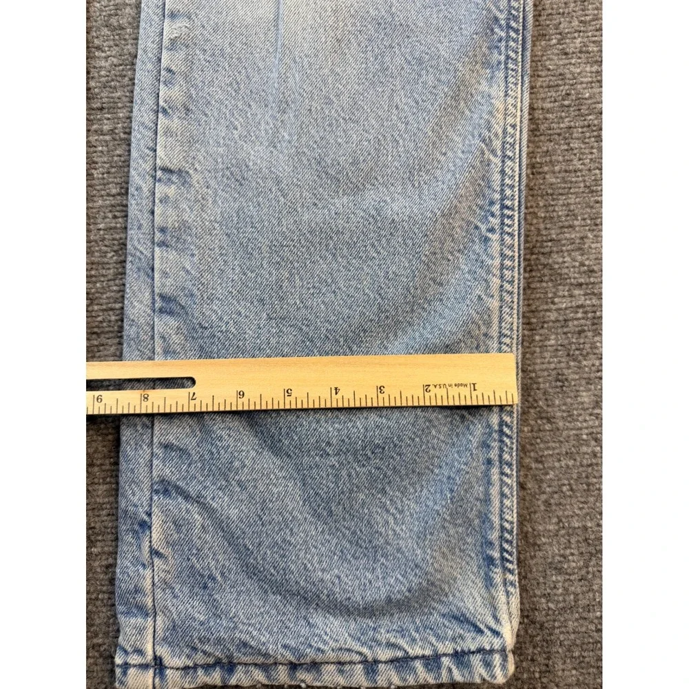 Vintage Carhartt 34x34 Light Wash Denim Jeans USA Made Workwear Straight Leg Men